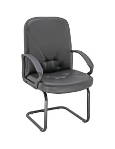 Poltrona visitatore su slitta Unisit Dante DNV Eco Smart - rivestimento ecopelle nero - DNV/KN