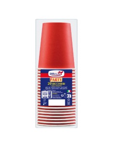 Bicchieri in carta Dopla Green 250 ml - conf. 20 pz - rosso - 42188 2