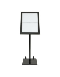 Espositore luminoso a LED Securit® Black Star in metallo 46x41x136 cm nero MCS-4A4-BL-SET 2