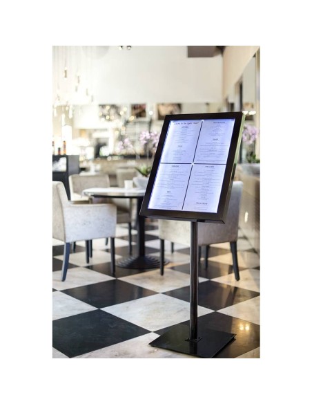 Espositore luminoso a LED Securit® Black Star in metallo 46x41x136 cm nero MCS-4A4-BL-SET