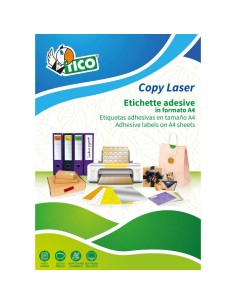 Etichette arancione fluo con angoli arrotondati TICO Copy Laser 47,5x25,5 mm 44 et/foglio - conf. 70 fogli LP4FA-4725 2