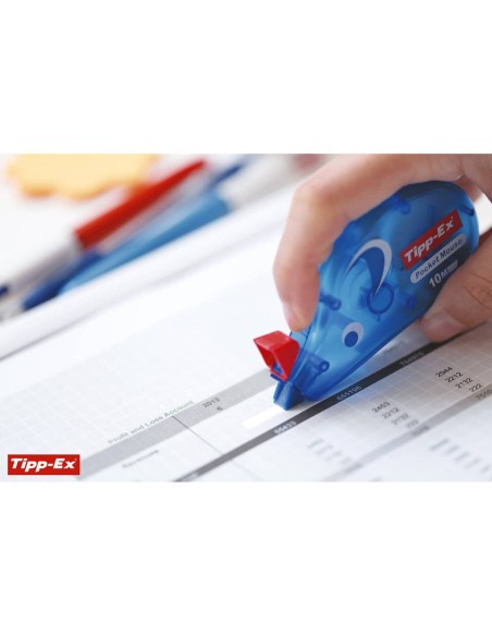 Correttori a nastro TIPP-EX Pocket Mouse 4.2 mm x 10 m Conf. da 10 + Penna Gelocity Quick Dry Blu - 989680