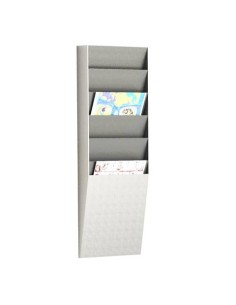 Portadocumenti e riviste a muro Paperflow 6 scomparti A4 23,6x8,3x71,2 cm grigio chiaro - K500004
