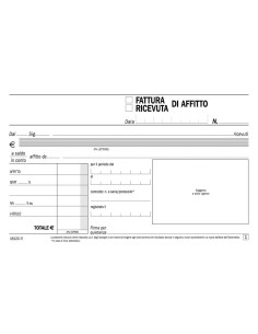 Blocco ricevute-fatture di affitto flex 10x16,8 cm - 50x2 copie autoricalcanti DU1612C0000 2