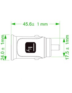 Mini Caricatore da Auto 2 Porte USB-A 5V/2.4A Nero 2