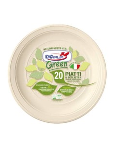 Piatti biodegradabili e compostabili avorio