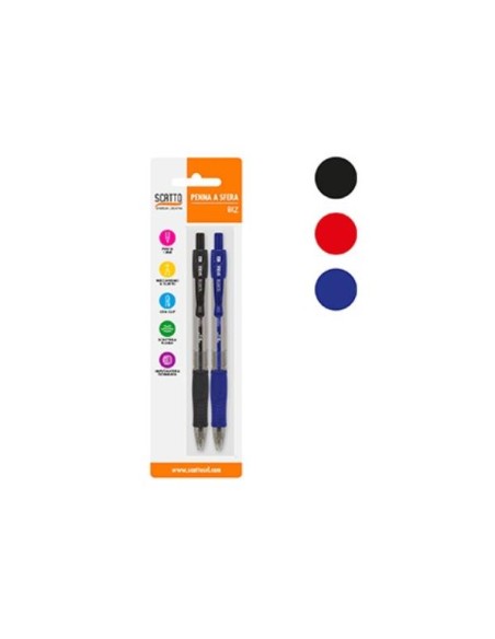 CF2 PENNE SFERA 1 MM BLU-NERO-ROSSA