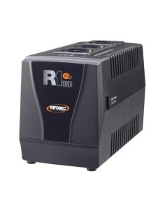 Regolatore automatico di tensione R1 USB 1000VA con 3 Prese Schuko Nero