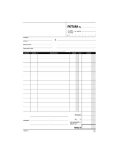Fatture ad 1 aliquota blocco di 50/50 copie autoricalcanti data ufficio 21,5x14,8 cm - DU1641C0000