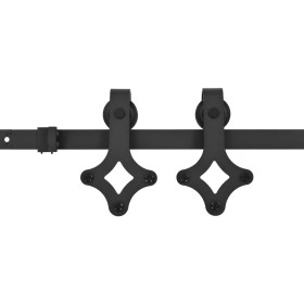Kit di Binari per Porte Scorrevoli SKIEN 200 cm Acciaio Nero