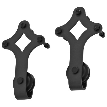 Kit di Binari per Porte Scorrevoli SKIEN 200 cm Acciaio Nero
