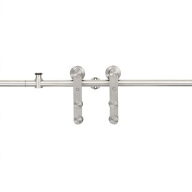 Kit Binari Porta Scorrevole 183cm Acciaio Inossidabile Argento