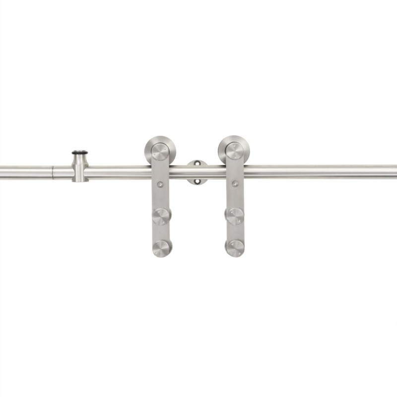 Kit Binari Porta Scorrevole 183cm Acciaio Inossidabile Argento