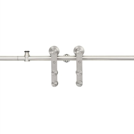 Kit Binari Porta Scorrevole 183cm Acciaio Inossidabile Argento