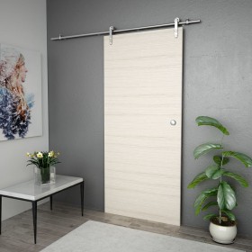 Kit Binari Porta Scorrevole 183cm Acciaio Inossidabile Argento 2
