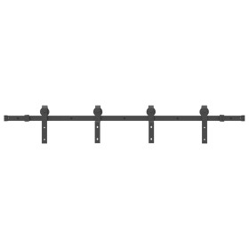 Kit di Binari per Porte Scorrevoli 183 cm Acciaio Nero