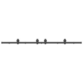 Kit di Binari per Porte Scorrevoli 200 cm Acciaio Nero