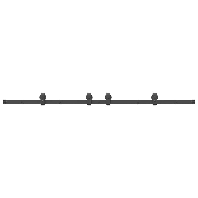 Kit di Binari per Porte Scorrevoli 200 cm Acciaio Nero