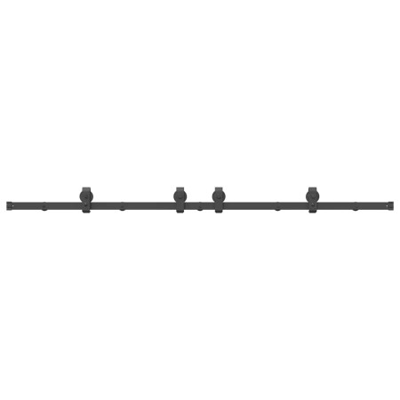 Kit di Binari per Porte Scorrevoli 200 cm Acciaio Nero
