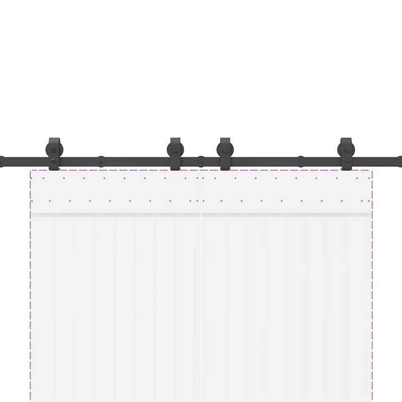Kit di Binari per Porte Scorrevoli 200 cm Acciaio Nero