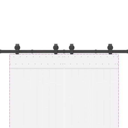 Kit di Binari per Porte Scorrevoli 200 cm Acciaio Nero