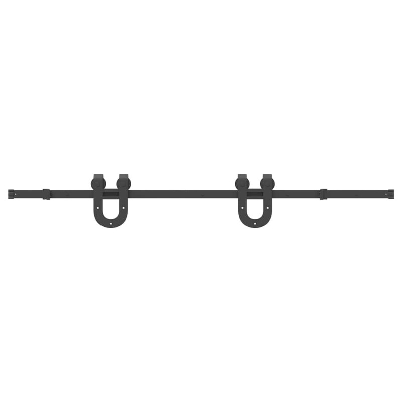 Kit di Binari per Porte Scorrevoli 183 cm Acciaio Nero