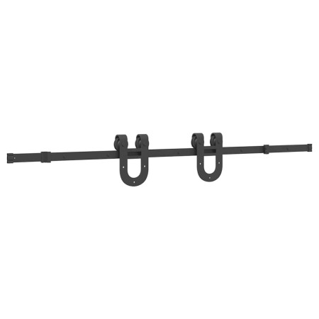 Kit di Binari per Porte Scorrevoli 183 cm Acciaio Nero