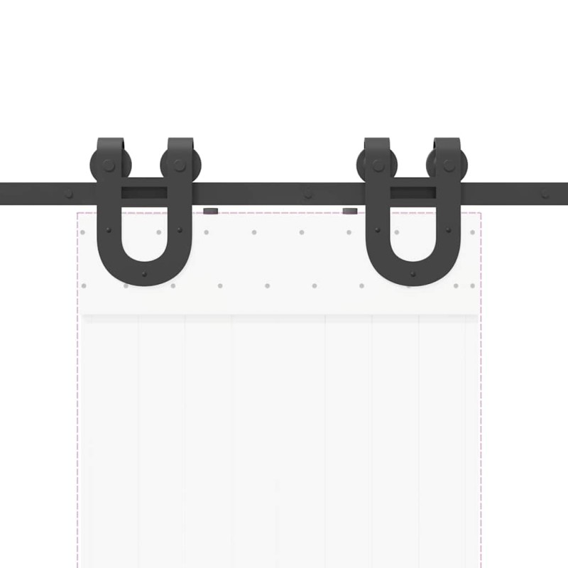 Kit di Binari per Porte Scorrevoli 183 cm Acciaio Nero