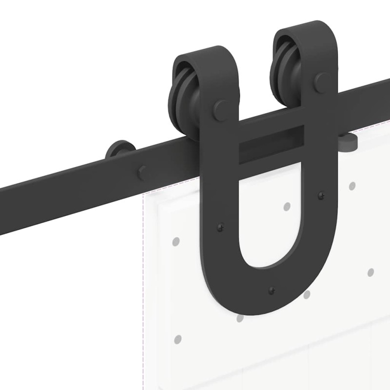 Kit di Binari per Porte Scorrevoli 183 cm Acciaio Nero