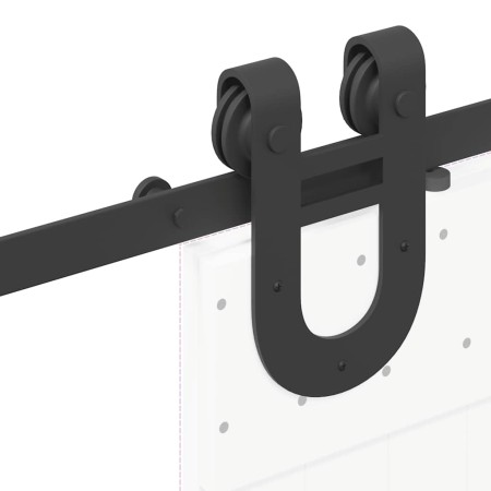 Kit di Binari per Porte Scorrevoli 183 cm Acciaio Nero