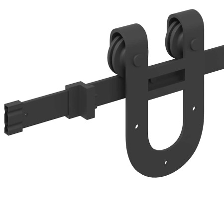 Kit di Binari per Porte Scorrevoli 183 cm Acciaio Nero