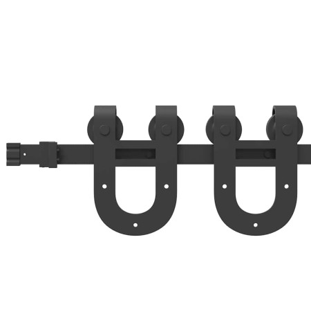Kit di Binari per Porte Scorrevoli 183 cm Acciaio Nero