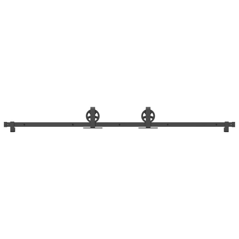 Kit di Binari per Porte Scorrevoli 200 cm Acciaio Nero