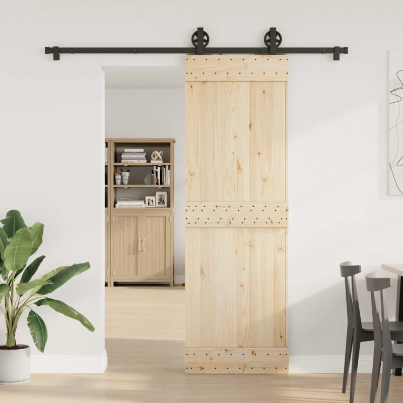 Kit di Binari per Porte Scorrevoli 200 cm Acciaio Nero