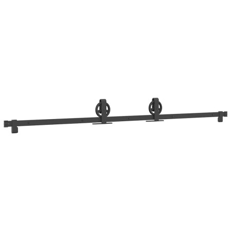 Kit di Binari per Porte Scorrevoli 200 cm Acciaio Nero