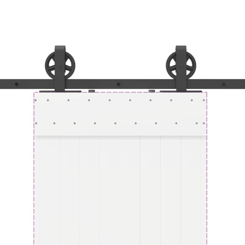 Kit di Binari per Porte Scorrevoli 200 cm Acciaio Nero