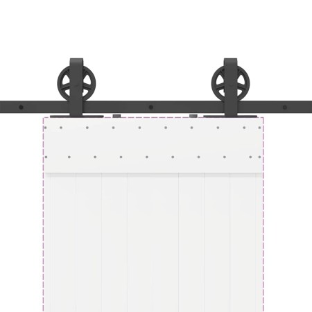 Kit di Binari per Porte Scorrevoli 200 cm Acciaio Nero