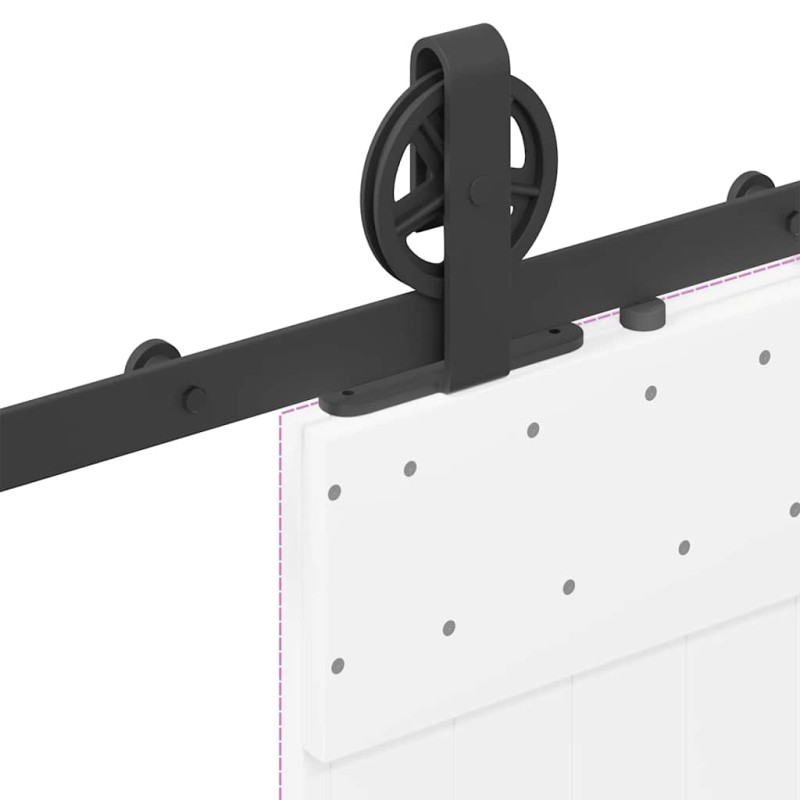 Kit di Binari per Porte Scorrevoli 200 cm Acciaio Nero