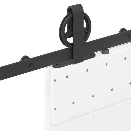 Kit di Binari per Porte Scorrevoli 200 cm Acciaio Nero