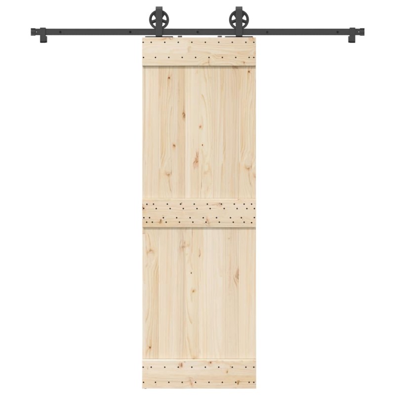 Kit di Binari per Porte Scorrevoli 200 cm Acciaio Nero