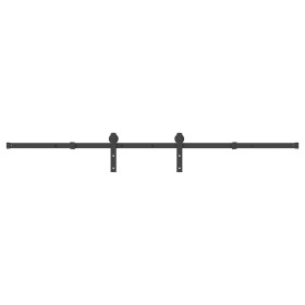 Kit di Binari per Porte Scorrevoli 213,5 cm Acciaio Nero