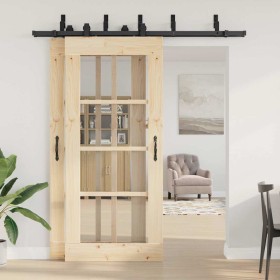 Kit di Binari per Porte Scorrevoli 200 cm Acciaio Nero 2