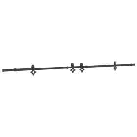 Kit di Binari per Porte Scorrevoli 305 cm Acciaio Nero