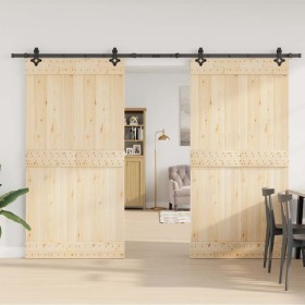 Kit di Binari per Porte Scorrevoli 305 cm Acciaio Nero 2