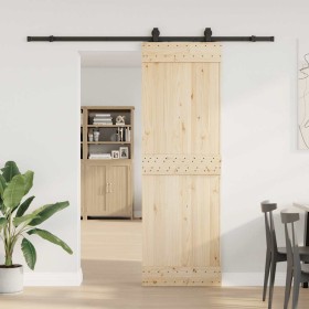 Kit di Binari per Porte Scorrevoli 213 cm Acciaio Nero 2