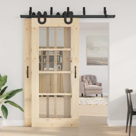 Kit di Binari per Porte Scorrevoli 183 cm Acciaio Nero 2