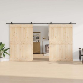 Kit di Binari per Porte Scorrevoli 400 cm Acciaio Nero 2