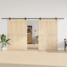 Kit di Binari per Porte Scorrevoli 427 cm Acciaio Nero 2