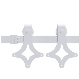 Kit Accessori per Porta Scorrevole 183 cm in Acciaio Bianco 2