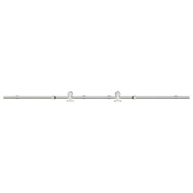 Kit Binari Porta Scorrevole 200 cm Acciaio Inossidabile Argento